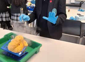 Science club making an elephant toothpaste 04