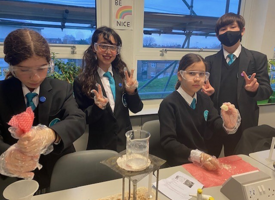 Science club making plastic from milk photo 02