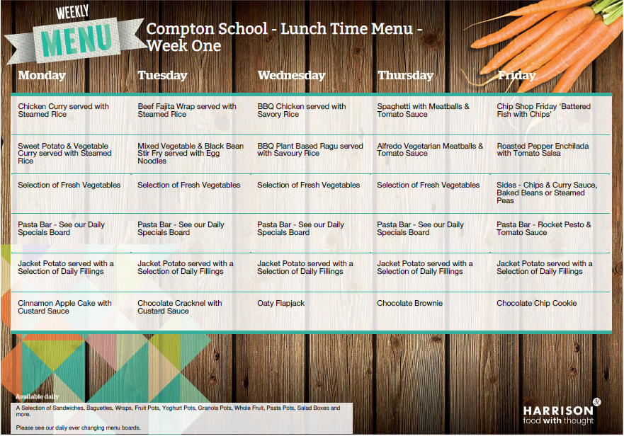 Menu week one