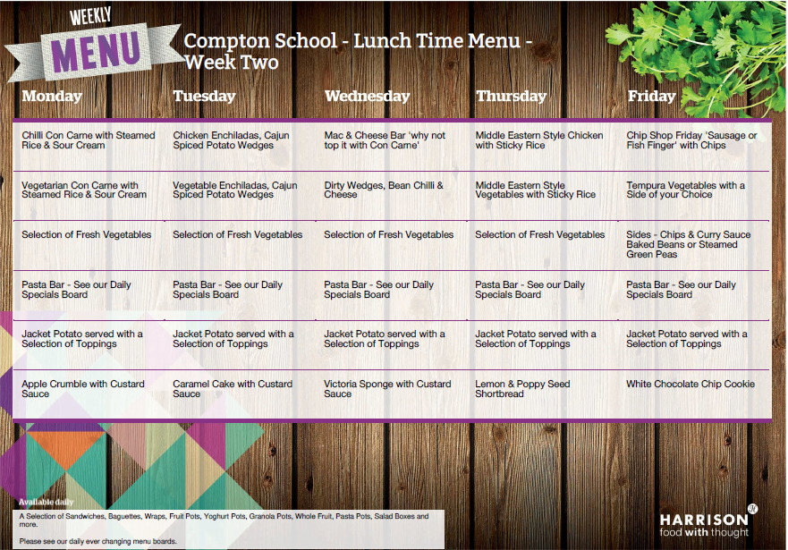 Menu week two
